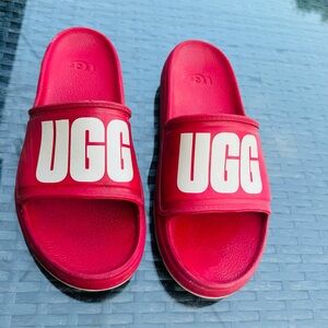 Mens UGG Slippers Size 9 Red/White